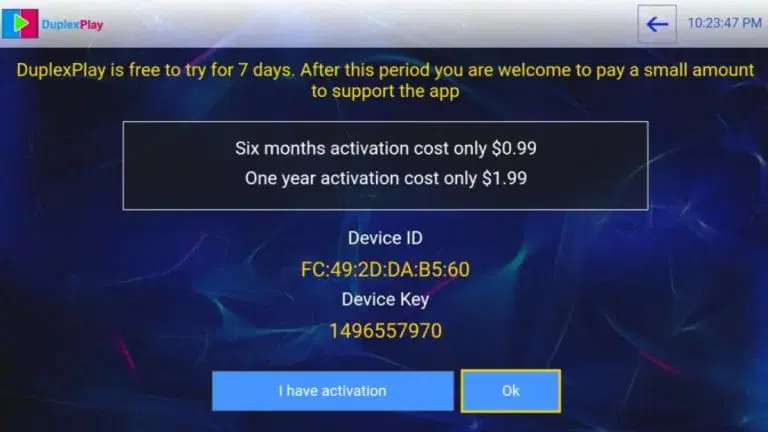 Duplex IPTV-gränssnitt