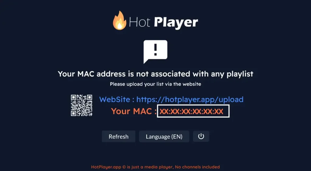 Notera Mac-adressen från det hot iptv-gränssnittet