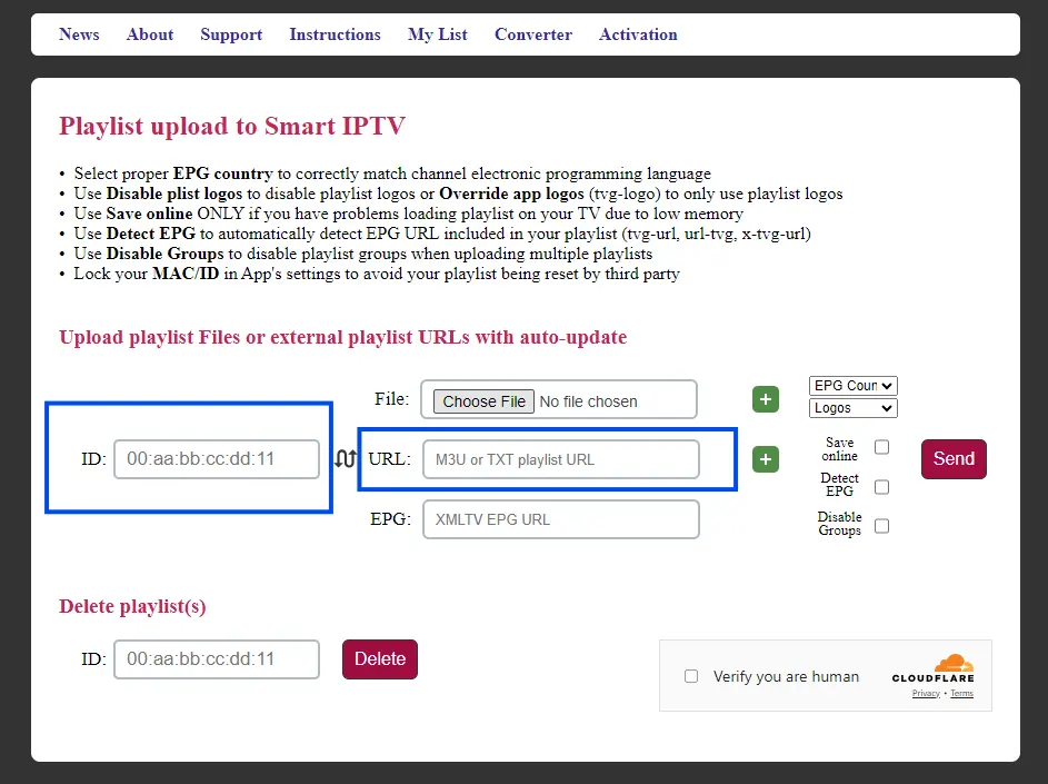 ställ in iptv-prenumerationen på smart iptv-appen