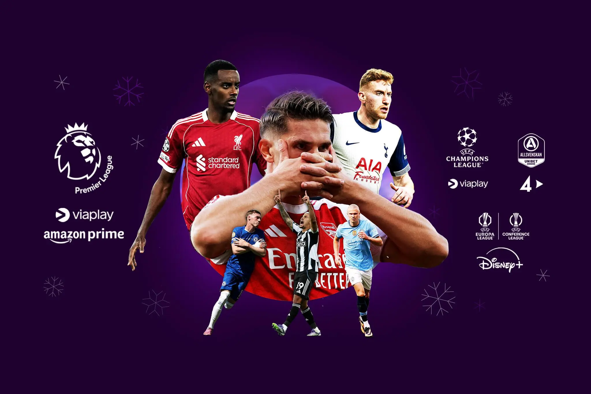 Fotbollsligor från Premier League, Champions League och europeiska turneringar streamade via vår IPTV-tjänst i 2026
